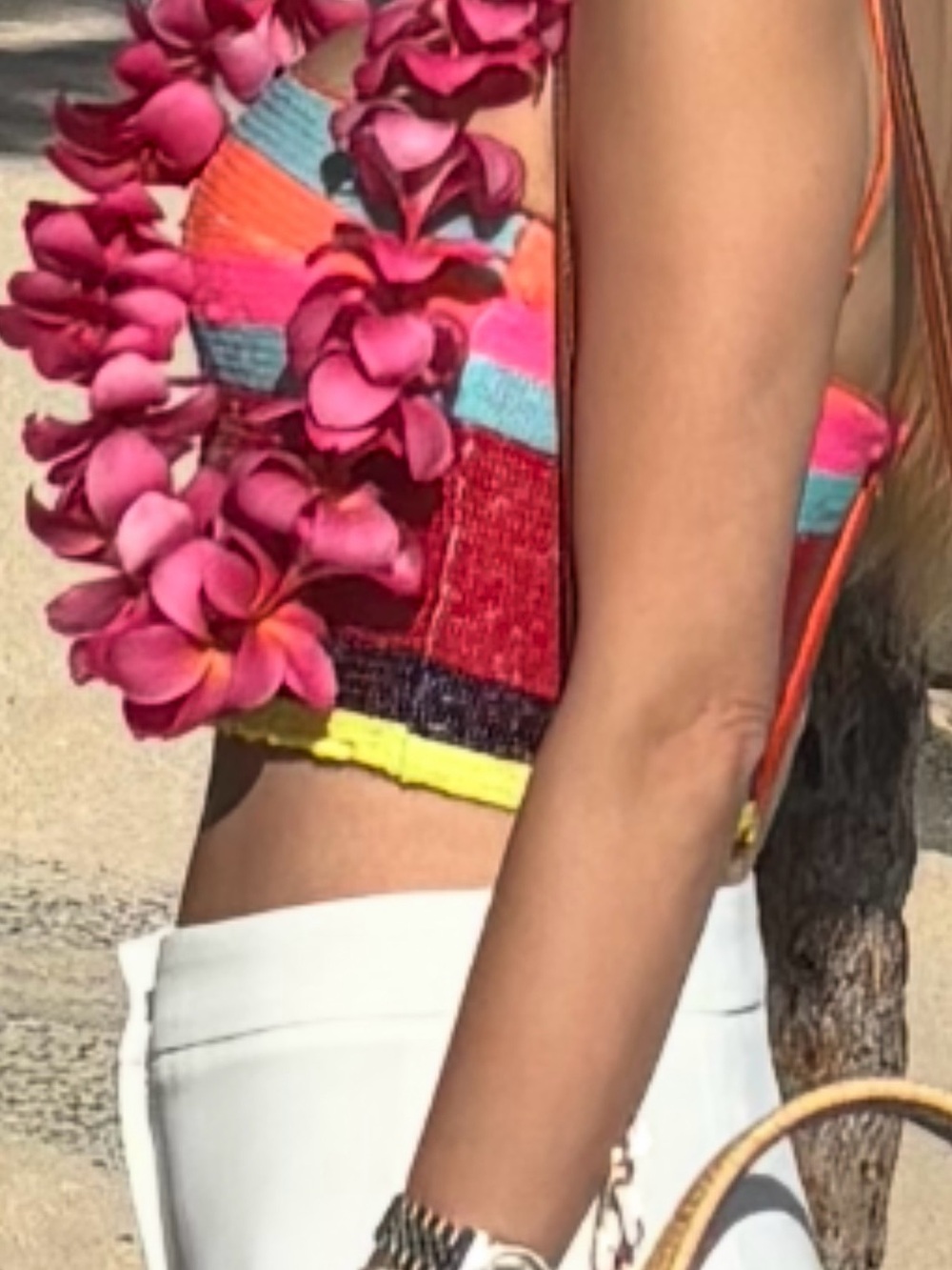 Ramy Brook Neon Orange Strappy Crop Top